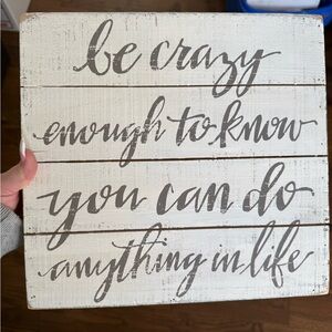 Primitives by Kathy Cream Wooden Sign with Black Text